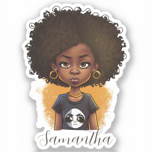 Simple Afro Woman Sticker (Front)