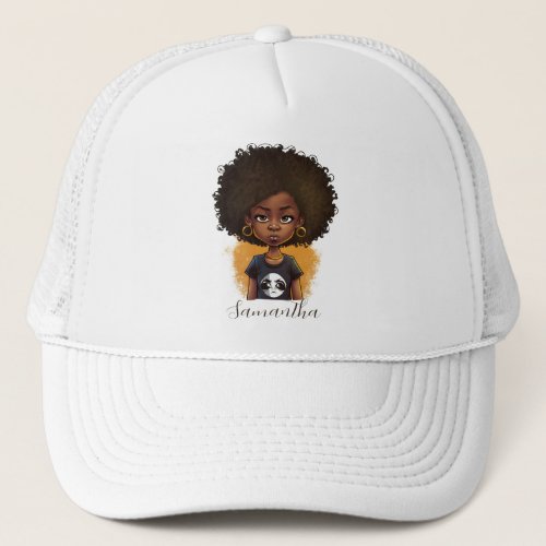 Simple Afro Woman Trucker Hat