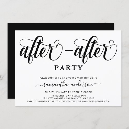 Simple After After Party Divorce Party Invitation