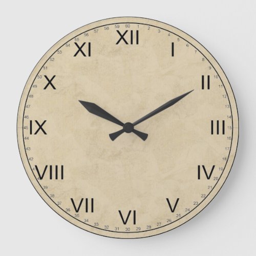 Simple Aged Paper Look_Roman Numerals Large Clock