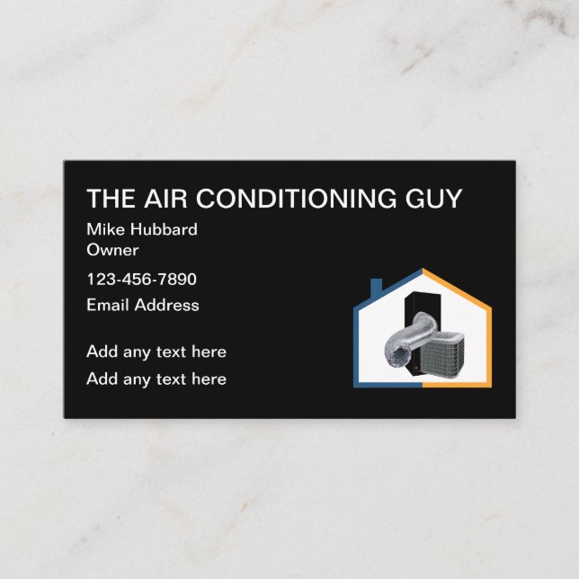Simple Air Conditioning Service Businesscards Business Card (Front)