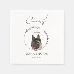 Simple Akita Dog Wedding Cocktail  Napkins