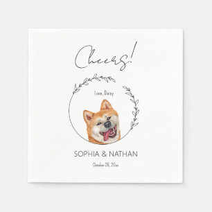 Simple Akita Dog Wedding Cocktail  Napkins