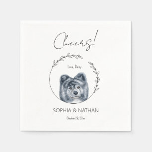 Simple Akita Dog Wedding Cocktail Napkins