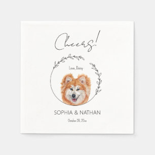 Simple Akita Dog Wedding Cocktail Napkins