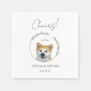 Simple Akita Dog Wedding Cocktail Napkins