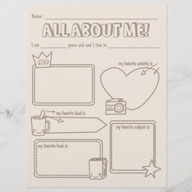 Simple All About Me Worksheet