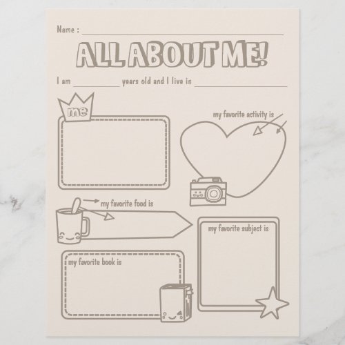 Simple All About Me Worksheet