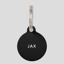 Simple all black minimal custom name dog cat pet ID tag
