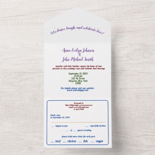 Simple all in one  all in one invitation