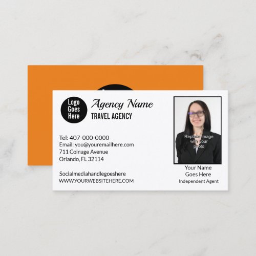 Simple All Industries Generic Photo Template Business Card