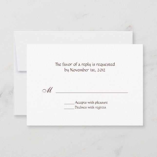 Simple, All Occasion Brown Text Reply Cards (Front)