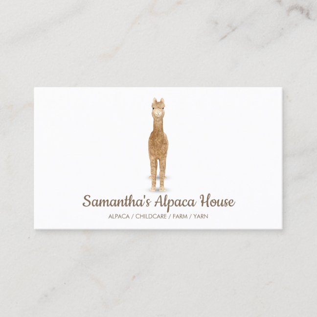 Simple Alpaca Ranch Business Card