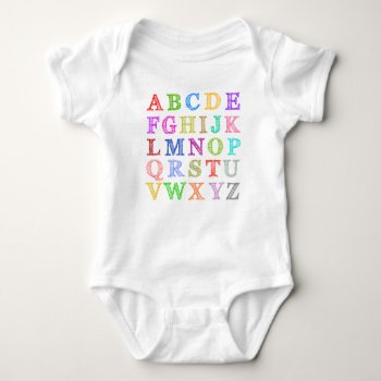 Simple Alphabet Baby Bodysuit by MalaysiaGiftsShop at Zazzle
