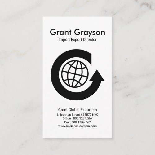 Simple Alphabet_G Global Circle Import Export Business Card