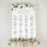 Simple Alphabetical Greenery Wedding Seating Chart Foam Board<br><div class="desc">Designed to coordinate with our Moody Greenery wedding collection,  this customizable seating chart template features watercolor eucalyptus branches & has been paired with a whimsical calligraphy and a classy serif font in gold and gray. To make advanced changes,  please select "Click to customize further" option under Personalize this template.</div>