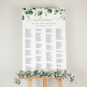 Simple Alphabetical Greenery Wedding Seating Chart Foam Board