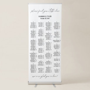 Simple Alphabetical Seating Chart 128 Names Retractable Banner