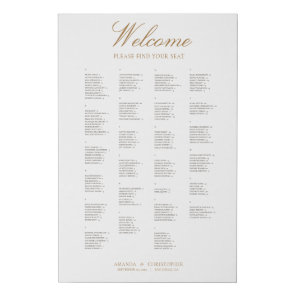 Simple Alphabetical Seating Chart Wrapped Canvas