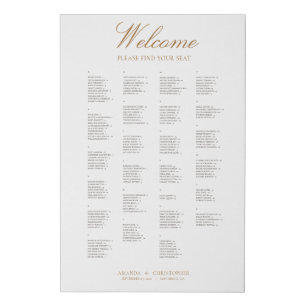 Simple Alphabetical Seating Chart Wrapped Canvas