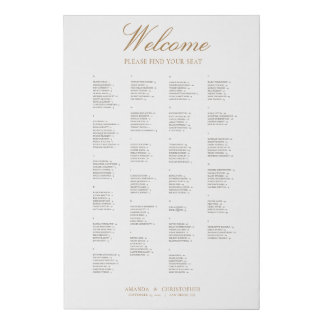 Simple Alphabetical Seating Chart Wrapped Canvas
