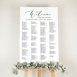 Simple Alphabetical Wedding Seating Chart  Foam Board