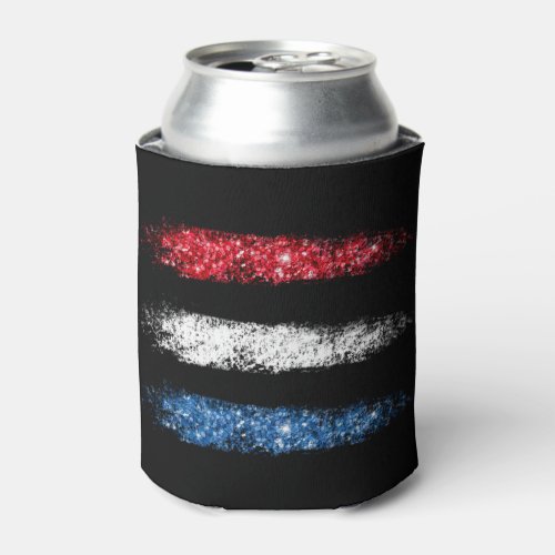  Simple American Flag  Abstract Brush Stroke Can Cooler
