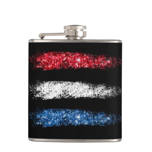  Simple American Flag  Abstract Brush Stroke Flask