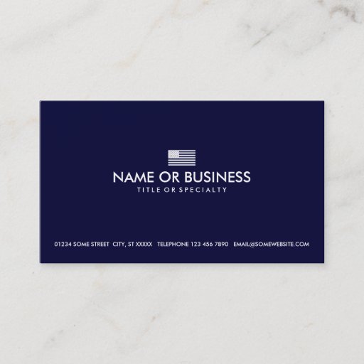 Customizable simple american flag business card