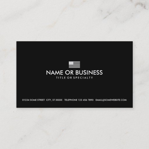 Customizable simple american flag business card