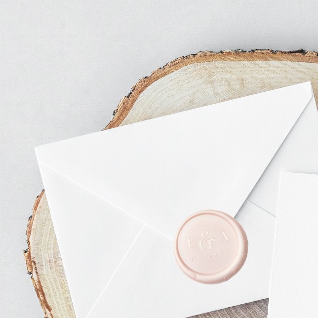 Simple Ampersand Monogram & Date Wedding Wax Seal Sticker (Creator Uploaded)