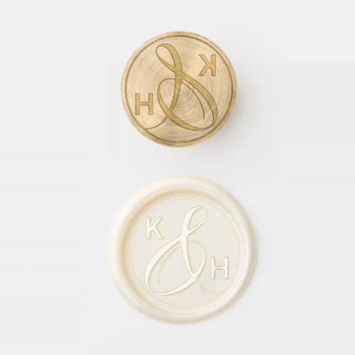 Simple Ampersand Monogram Initials Minimal Wax Seal Stamp