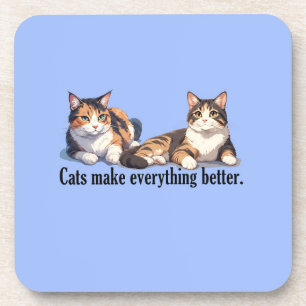 Simple And Adorable Cat Theme Hard plastic coaster