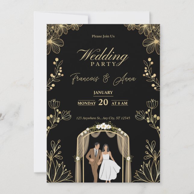 Simple and Affordable Rustic Wedding Invitations (Front)