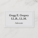 [ Thumbnail: Simple and Basic Advocate Business Card ]