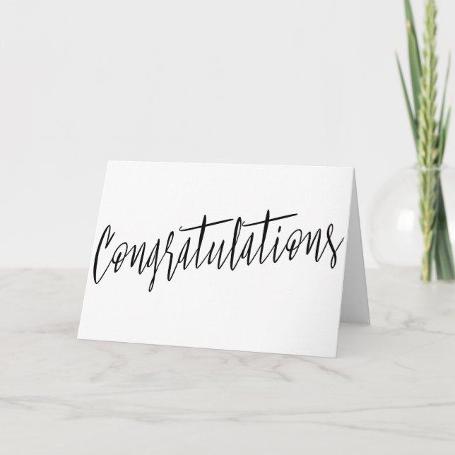 Simple and beautiful calligraphy "Congratulations" Card (Front)