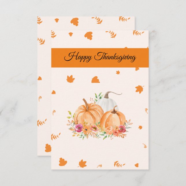 Simple and beautiful  Happy Thanksgiving  Card (Front/Back)