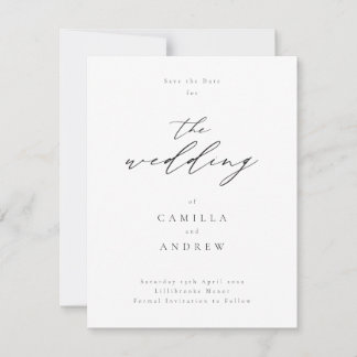 Simple and Beautiful Save the Date Card