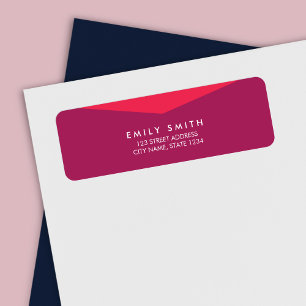Simple and Bold Color Block Purple & Pink Address Label