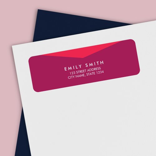 Simple and Bold Color Block Purple  Pink Address Label