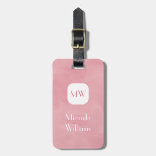 Simple and Chic Blush Pink Monogram With Name Luggage Tag