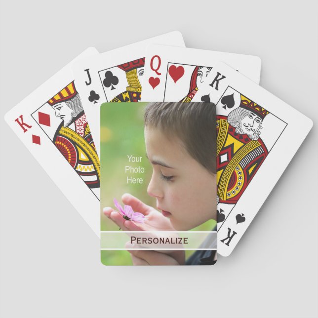 Simple and Chic Borderless Photo With Name Poker Cards (Back)
