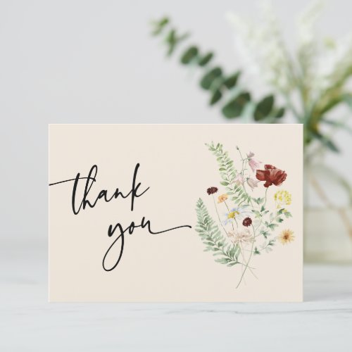 Simple and Chic Floral Thank You Card