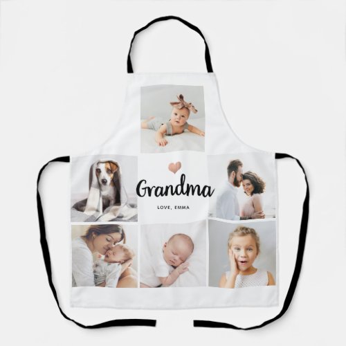 Simple and Chic  Heart Photo Collage for Grandma Apron