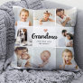 Simple and Chic | Heart Photo Collage for Grandma Throw Pillow