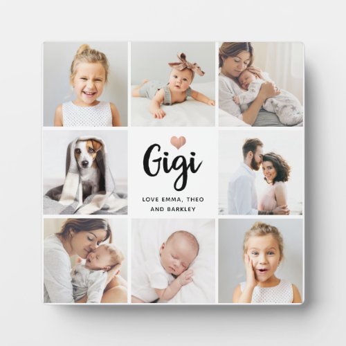 Simple and Chic  Photo Collage and Heart for Gigi Plaque
