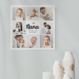 Simple and Chic | Photo Collage and Heart for Nana Faux Canvas Print