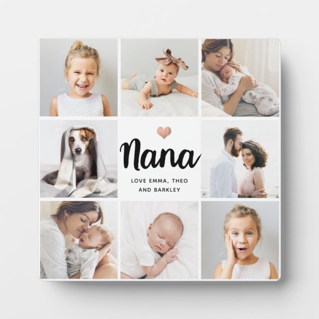 Simple and Chic | Photo Collage and Heart for Nana Plaque (Front)