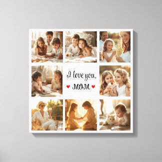 Simple and Chic Photo Collage Canvas for Mom Gift