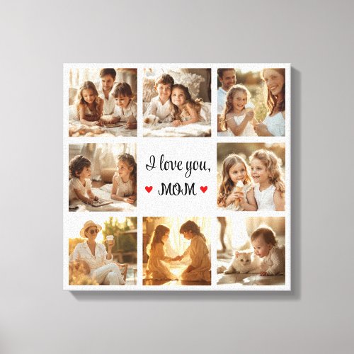 Simple and Chic Photo Collage Canvas for Mom Gift